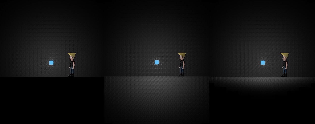 A render from the game showing light penetrating into solid blocks