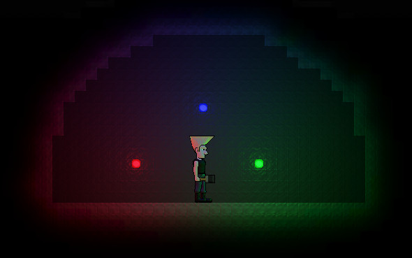 A screenshot showing light sources blending together